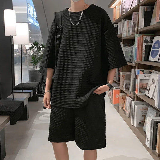 2023 Short Sleeve Men's Fashion Trendy Brand Ins Summer Loose-fit